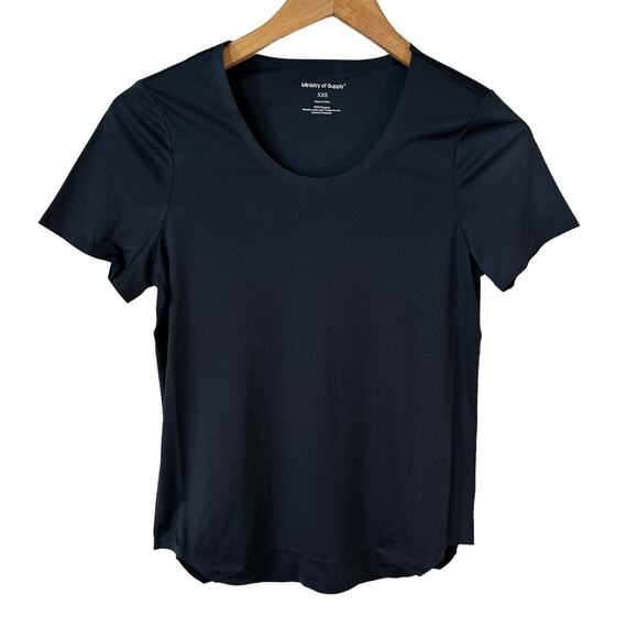 NWT Ministry of Supply Women's Luxe Touch Tee Black Size XXS - Picture 2 of 7